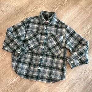 GREEN PLAID OVERSHIRT